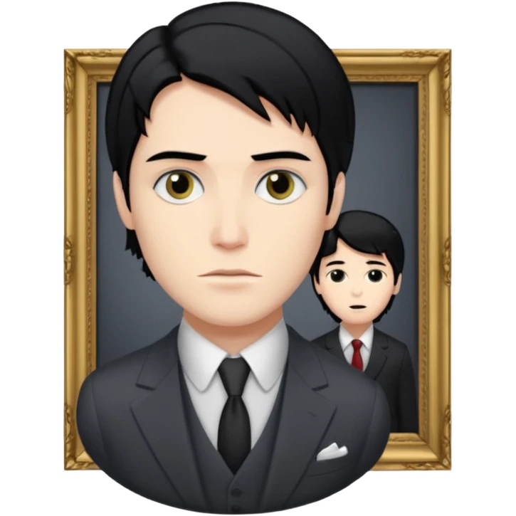 Dorian Gray looks at his portrait emoji