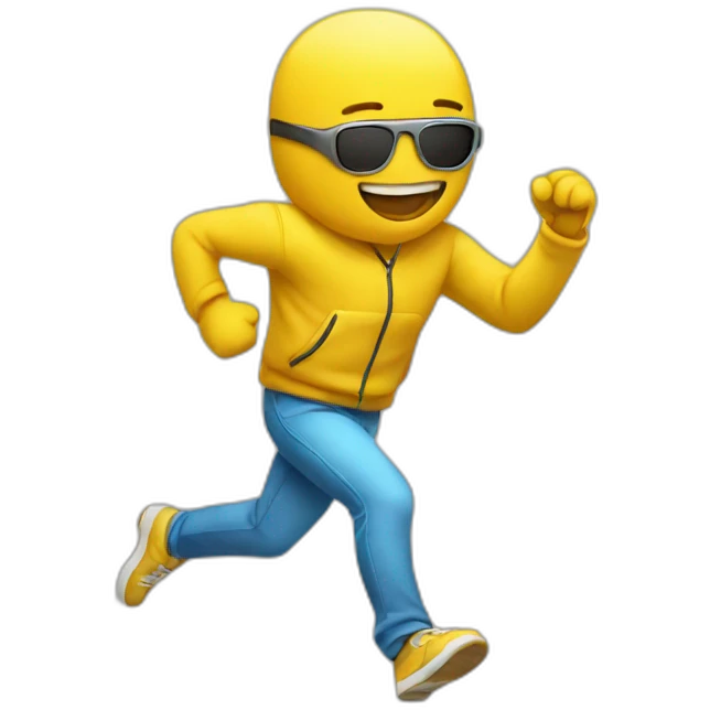 running cool yellow dude emoji