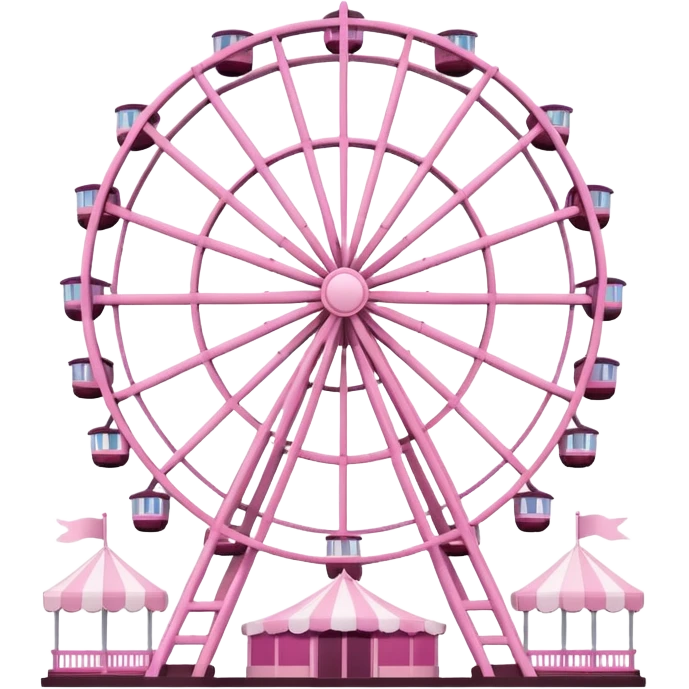 mix light pink dark pink and white girly theme park Ferris wheel emoji