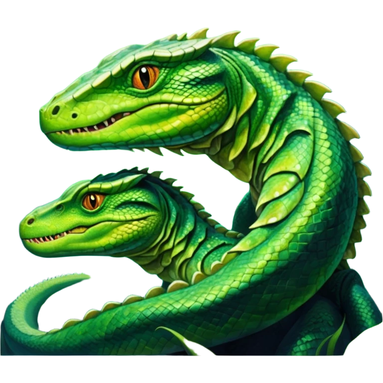 aesthetic brilliant divine lighting, oil paint  -  hieronymus bosch phantasmagoric mutated reptiles emoji