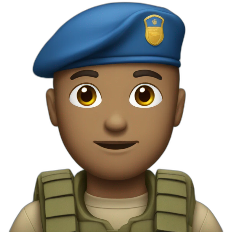 Soldier with blue beret emoji