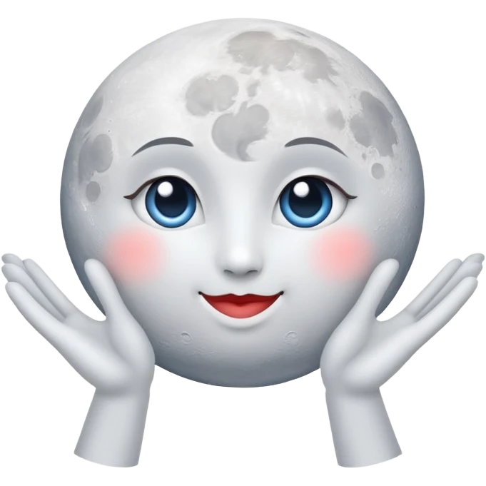 moon doing the heart sign emoji