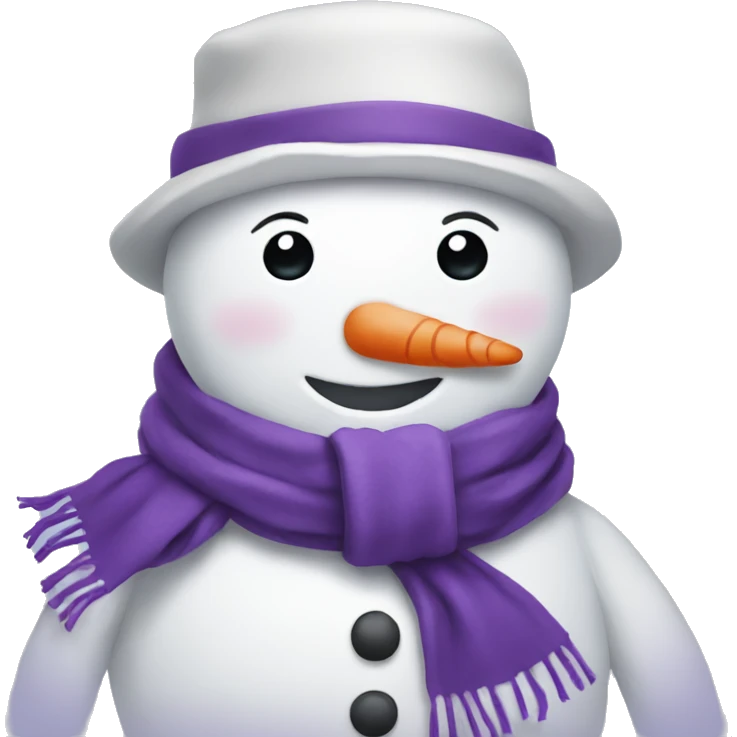 Snowman with purple scarf emoji