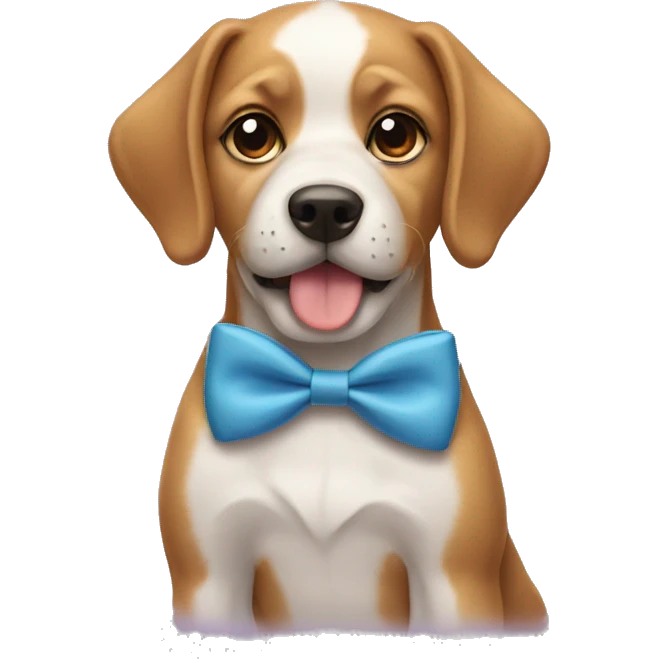 Dog wearing a bow emoji