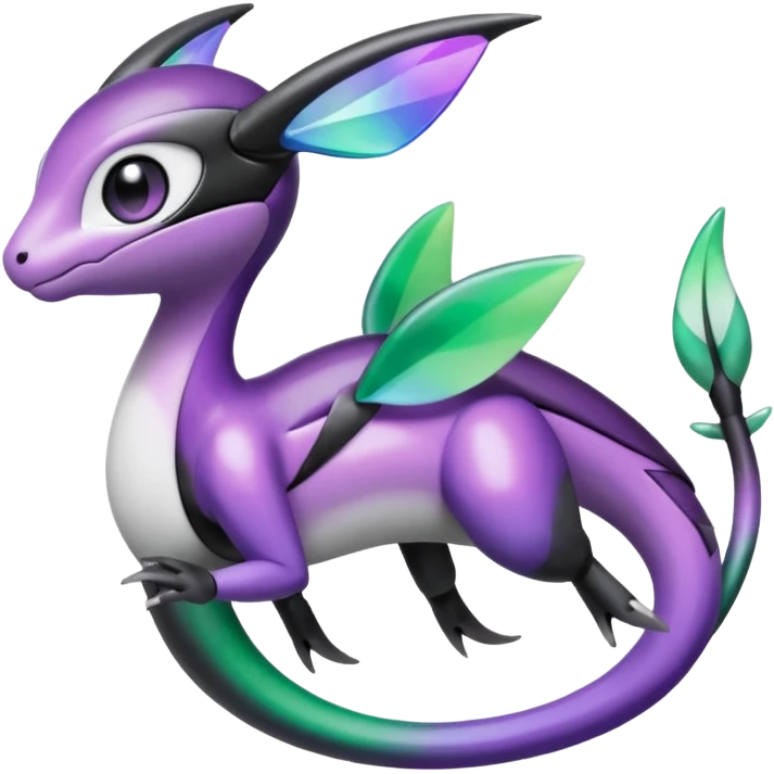 Violet-purple-black-white-gradients Meloetta-Rayquaza-Chatot-Pokémon-Fakémon-creature emoji