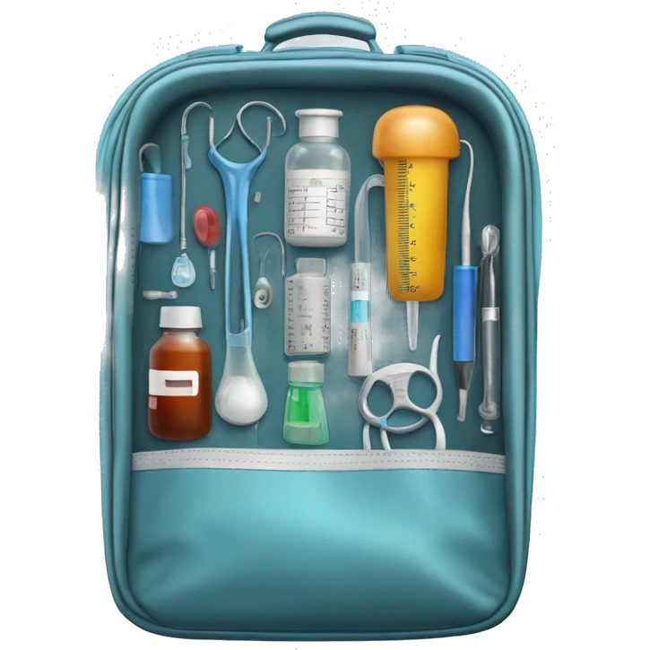 Medical diagnostic bag with instruments inside emoji
