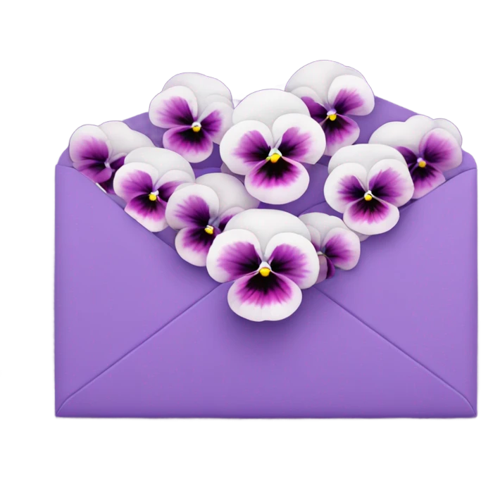 pink pansies placed in a purple aesthetic envelope  emoji