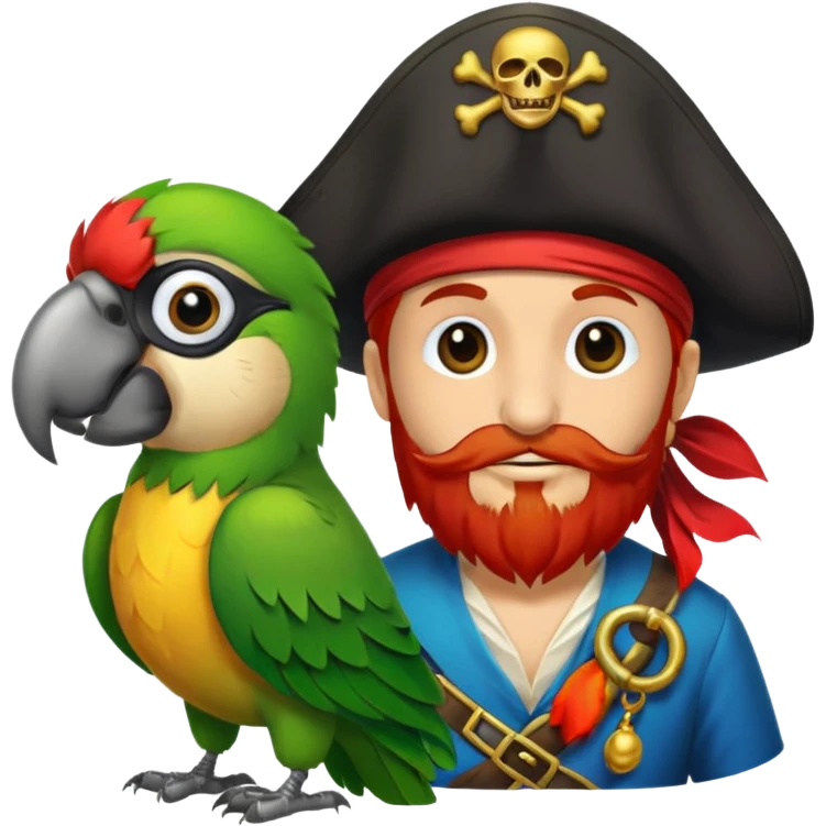 pirate and parrot emoji