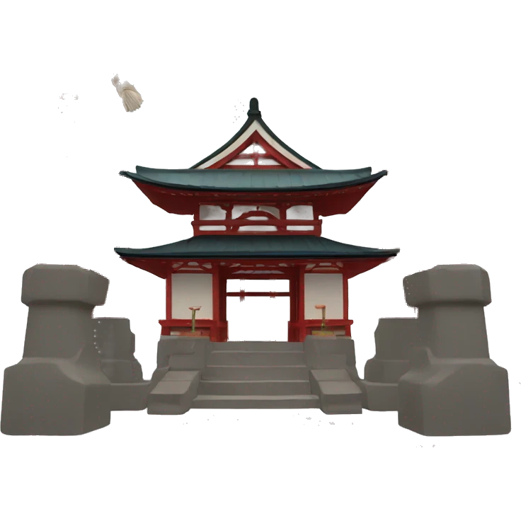 japanese shrine with a mouth in the middle emoji