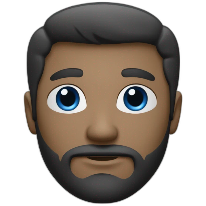 un homme très maigre avec des yeux bleus la peau très blanche et des cheveux noirs et barbe et boucles d'oreilles emoji