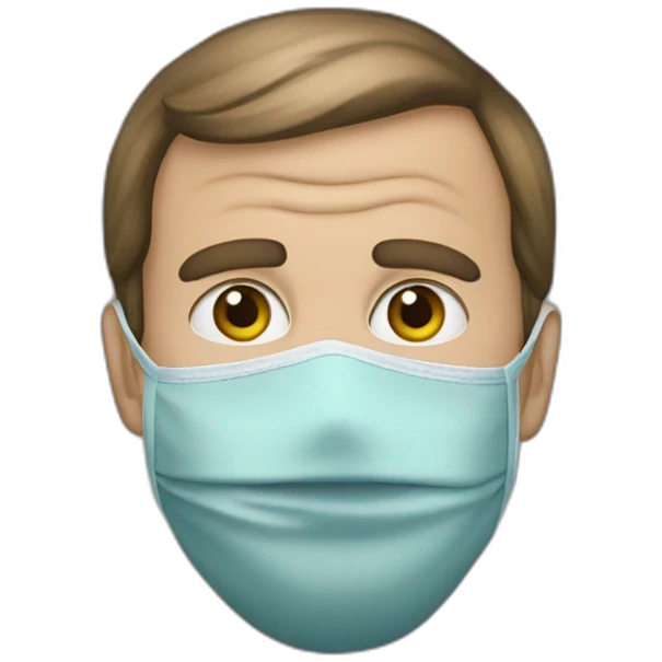 Macron avec le masque emoji