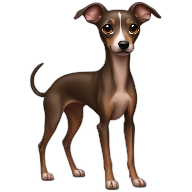 full body all brown and black italian greyhound chihuahua emoji