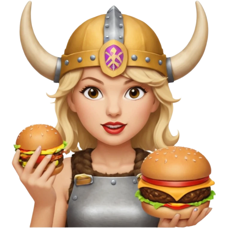 Taylor Swift woman viking eating burger emoji