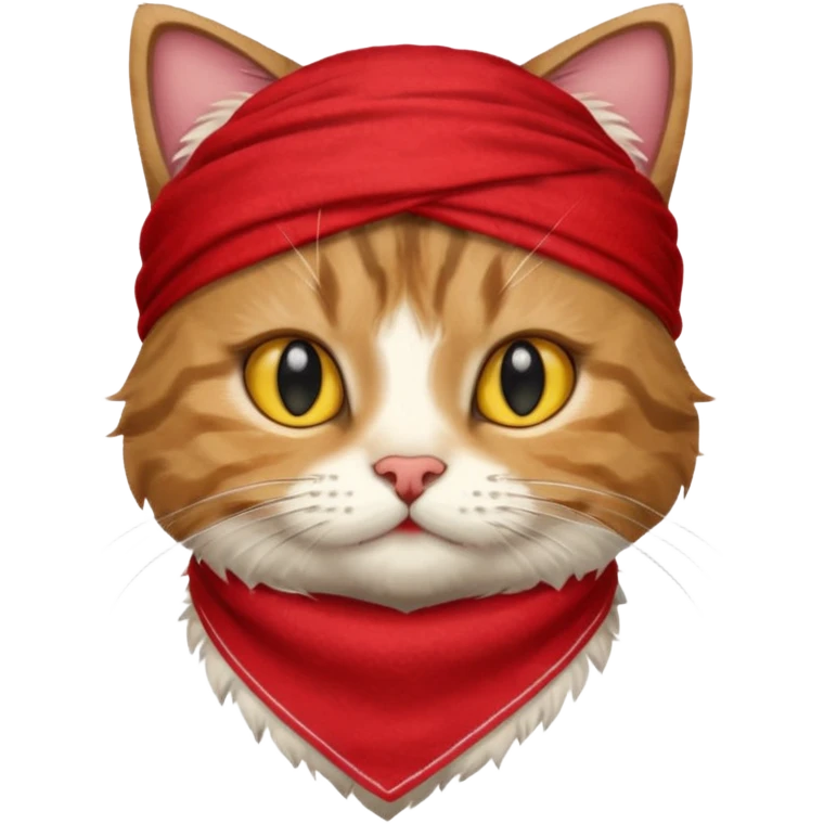 cat with wearing red bandana emoji