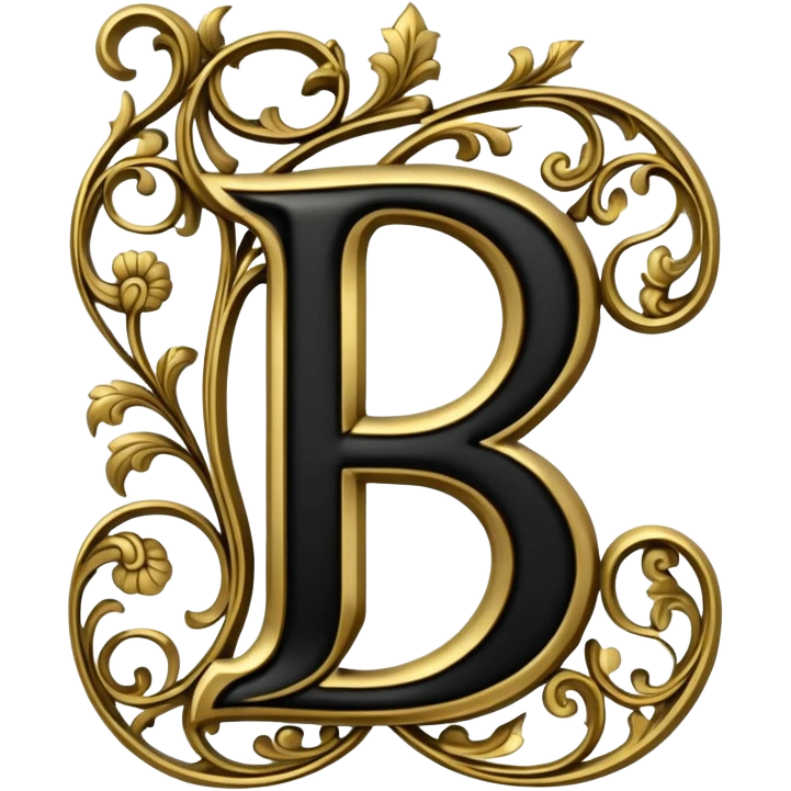 Black gothic Victorian , letter “J” of the alphabet emoji