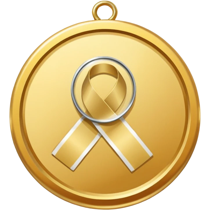 gold medal with bandage and a magnified engraved on it emoji