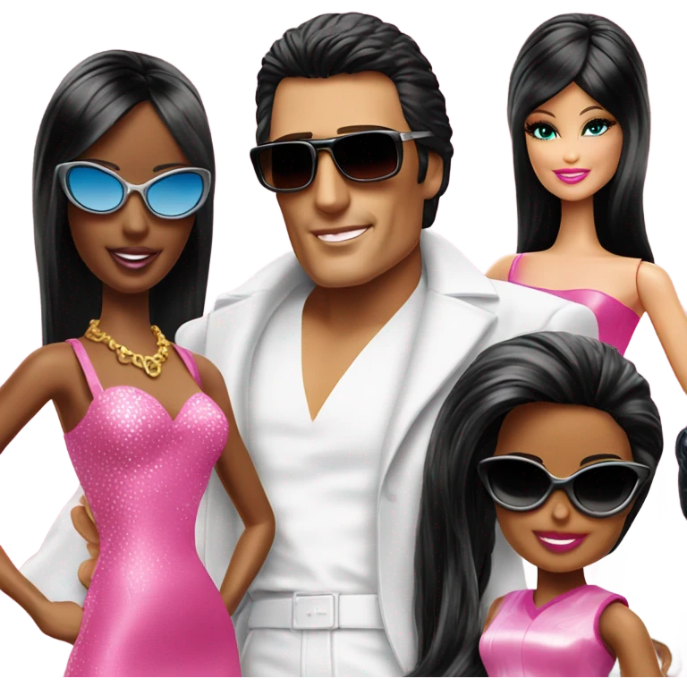Tony Montana sunglasses with 3 Barbie girls emoji
