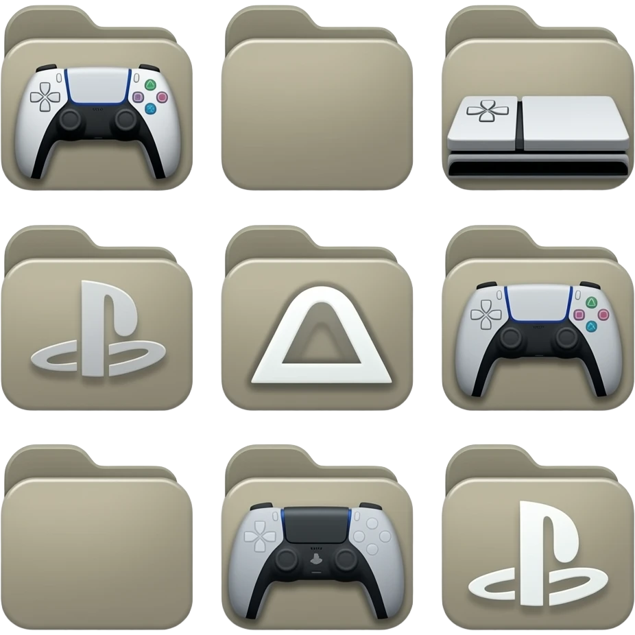 icone avec plein de dossier d applications ps5 emoji