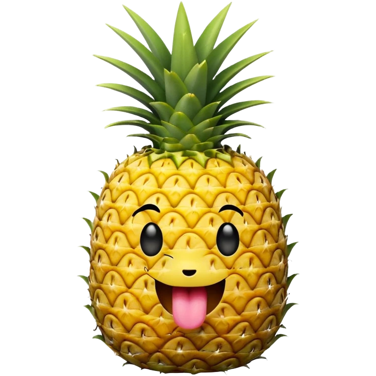 Pineapple winky face tongue out emoji