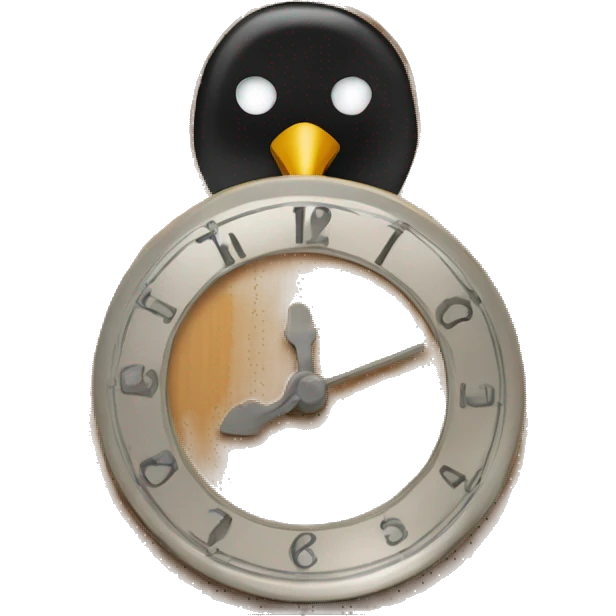 Cuckoo clock with bird sticking out emoji