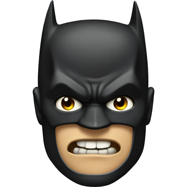 Batman with a mad face emoji