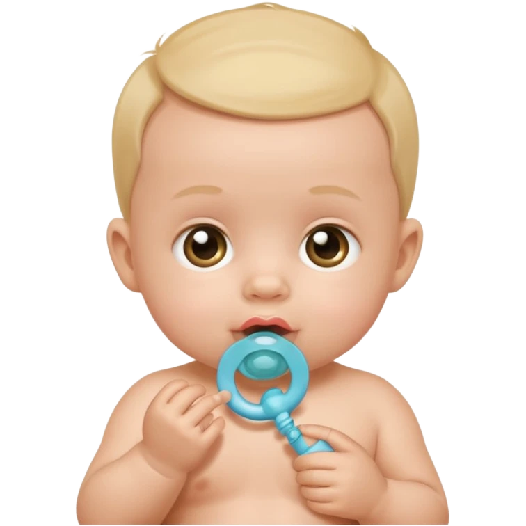 very smalll  baby with pacifier face emoji