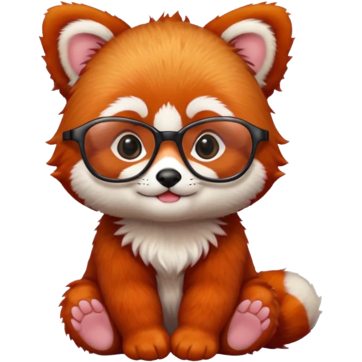baby Red panda wearing glasses emoji
