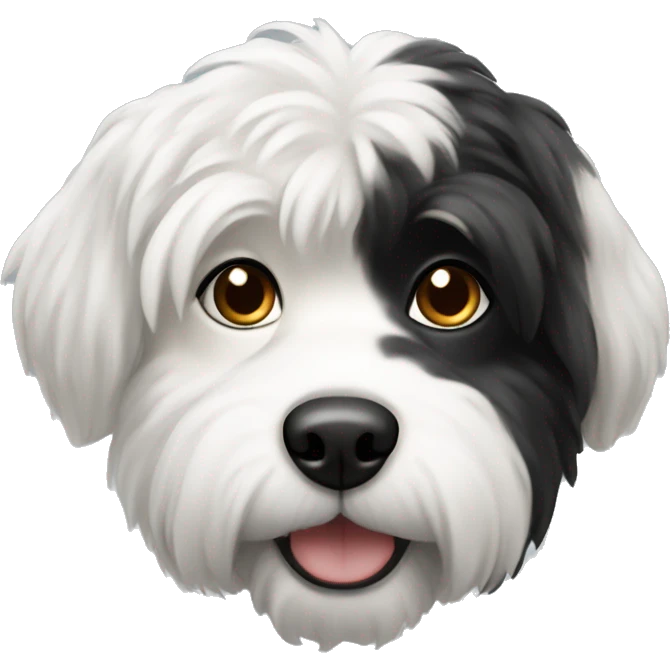 White and black shitzhu dog emoji