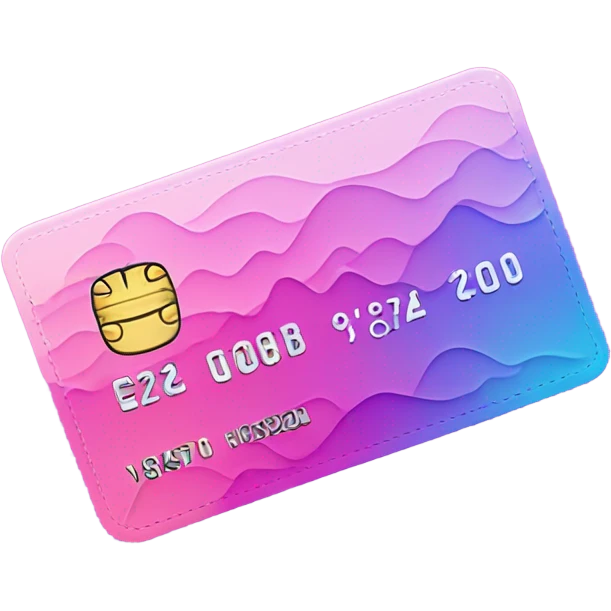 Vaporwave color themed credit card emoji, DO NOT INCLUDE NUMBERS OR TEXT emoji