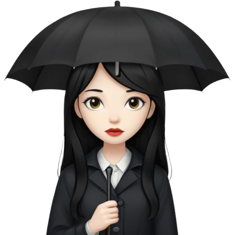  چتری دار گنگ دختر مو بلند سیاه emoji