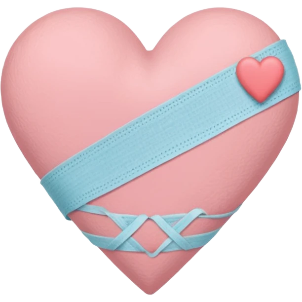 A minimalist pastel illustration of a heart with a small bandage, inspired by the ❤️‍🩹 emoji. Soft pastel colors — dusty pink emoji