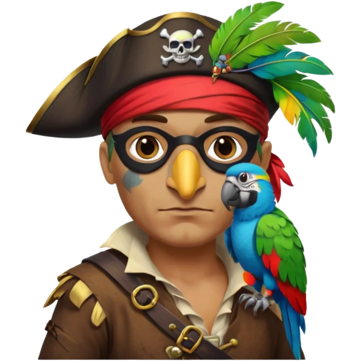 pirate and parrot emoji