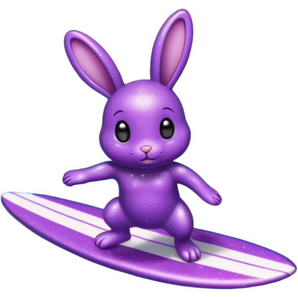 glitter purple cian bunny surf emoji