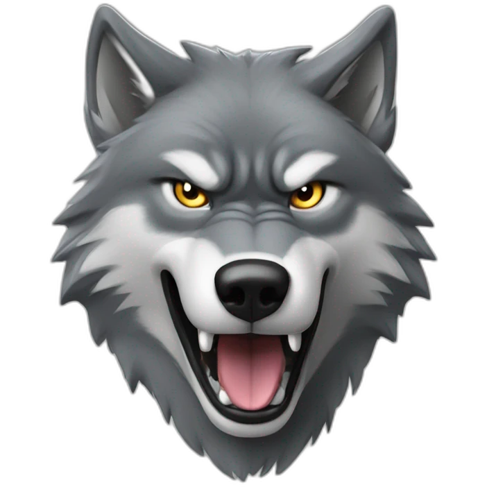 wolf grey big hungry angry emoji
