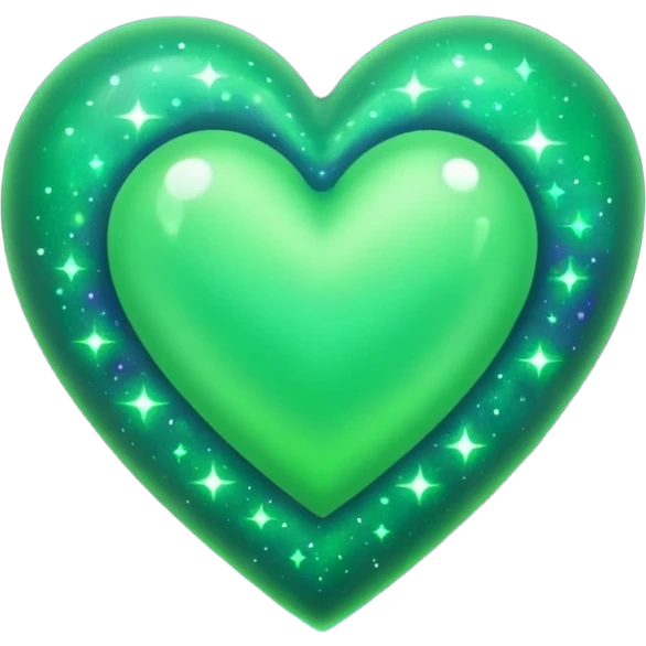 green heart with a galaxy pattern emoji