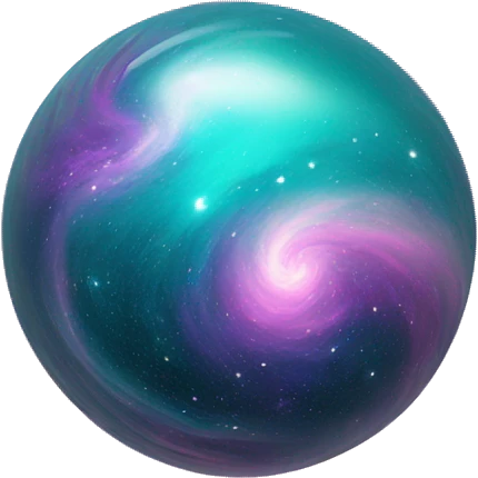Swirling galaxy orb teal pink purple emoji