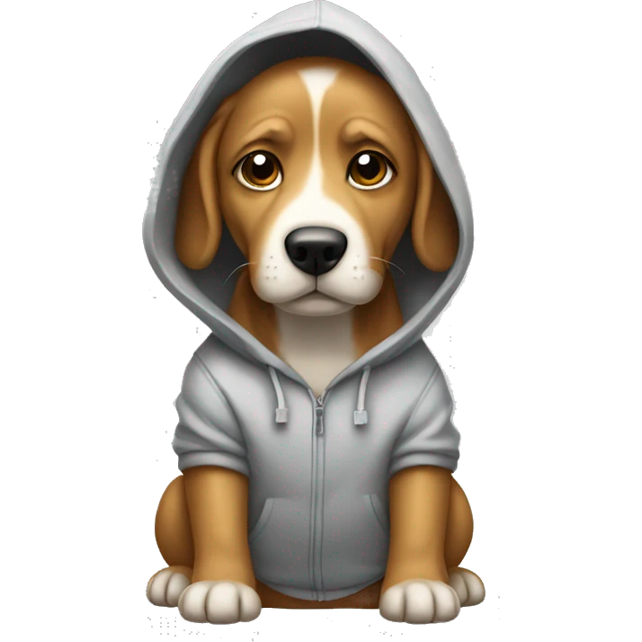 Dog wearing a hoodie  emoji