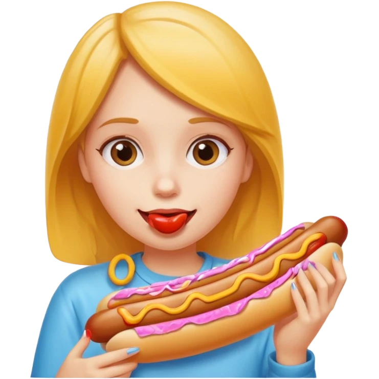 hotdog eating girl emoji
