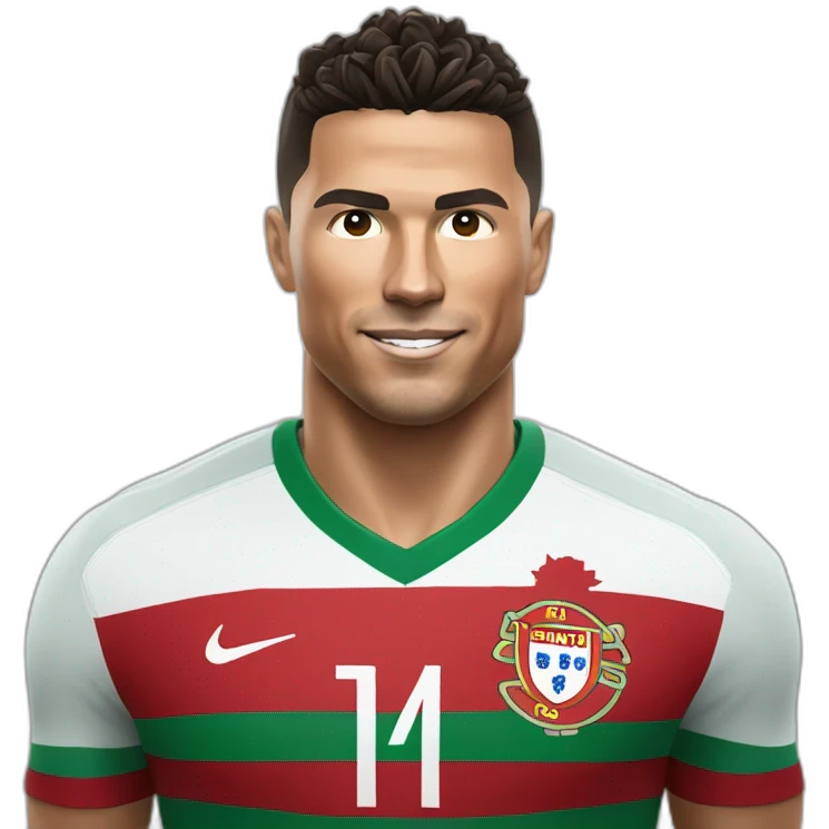 Ronaldo avec maillot Portugal portant la   emoji