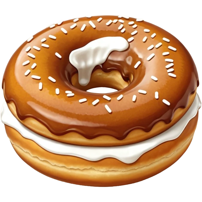 a slovenian traditional donut krof  - a bun with some white sprinkles on top, no hole emoji
