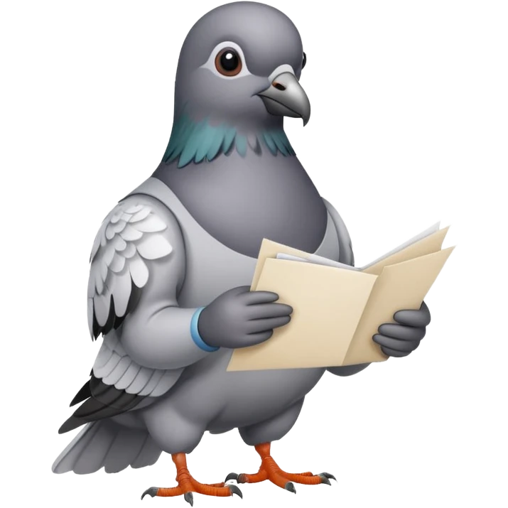 Pigeon with a letter  emoji