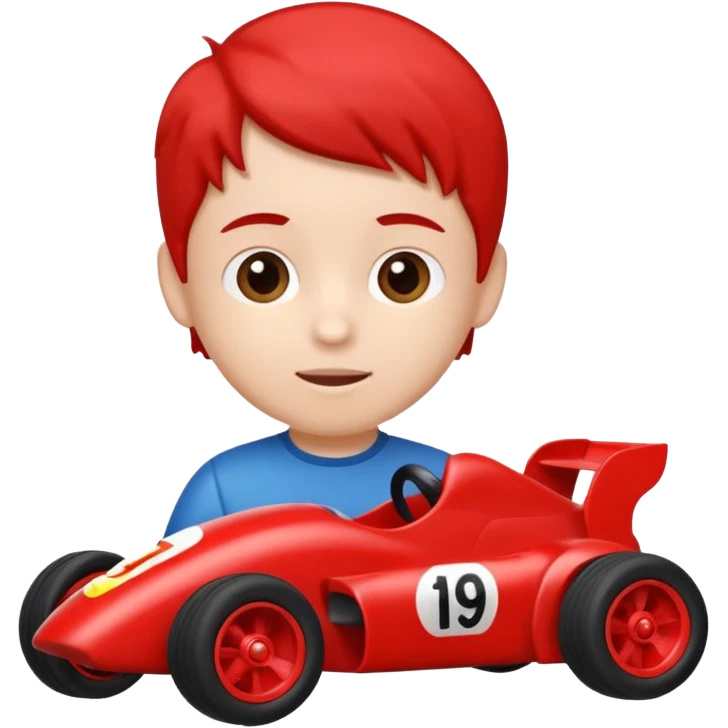 kid playing race car emoji