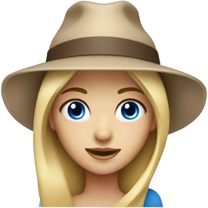Blonde girl with blue eyes wearing a hat  emoji