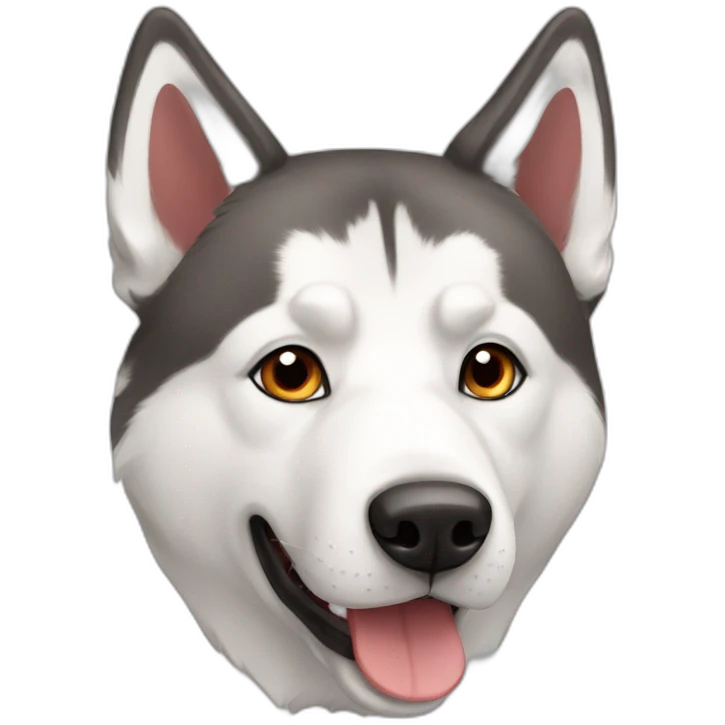 Red white husky emoji