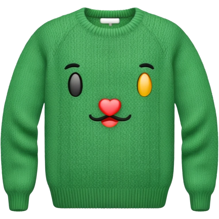 Green knitted wool sweater. emoji