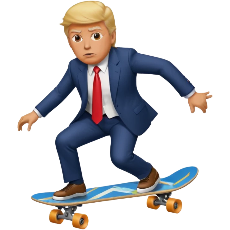 donald trump riding skate board emoji