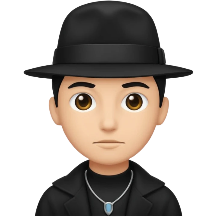 time traveler in black clothes emoji