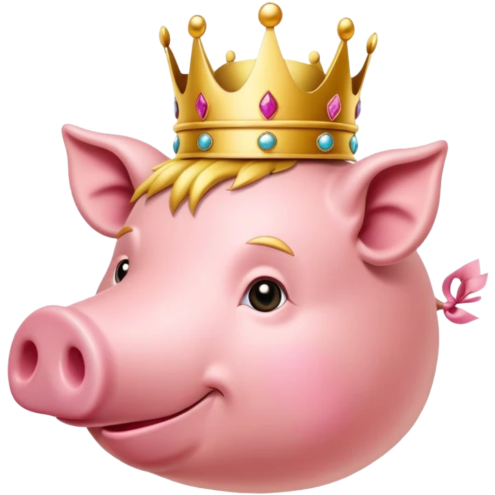 Ein schwein mit einer krone auf dem kopf  emoji