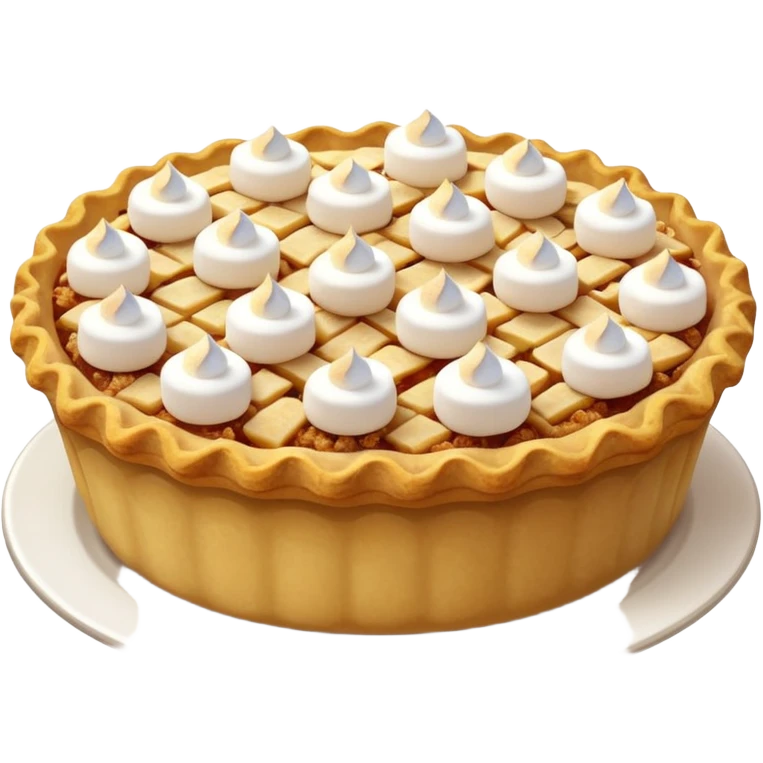 Apple crumble pie with marshmallows topping  emoji