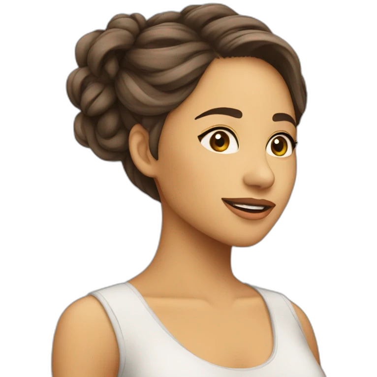 Chica de cabello largo cafe enamorada emoji